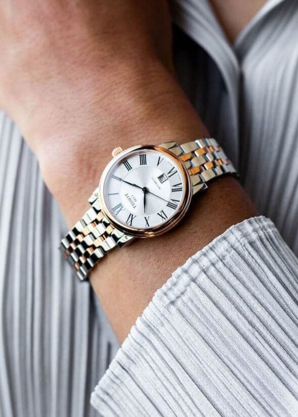Tissot Carson Premium Powermatic 80 Silver Dial Two Tone Steel Strap Watch For Men - T122.407.22.033.00