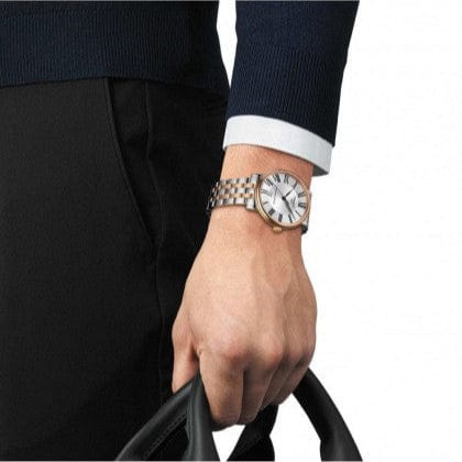 Tissot Carson Premium Powermatic 80 Silver Dial Two Tone Steel Strap Watch For Men - T122.407.22.033.00