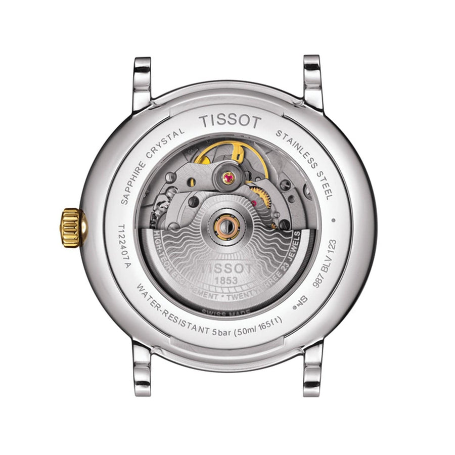 Tissot Carson Premium Powermatic 80 White Dial Two Tone Steel Strap Watch For Men - T122.407.22.031.00