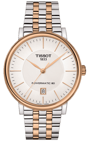 Tissot Carson Premium Powermatic 80 White Dial Two Tone Steel Strap Watch For Men - T122.407.22.031.01