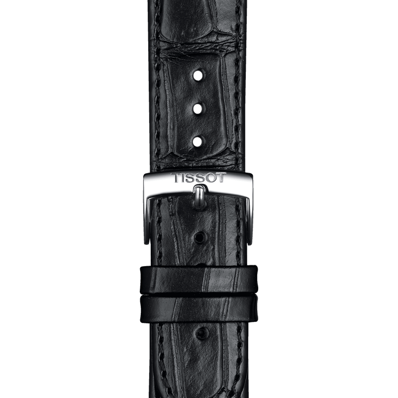 Tissot Carson Premium Silver Dial Black Leather Strap Watch For Men - T122.410.16.033.00