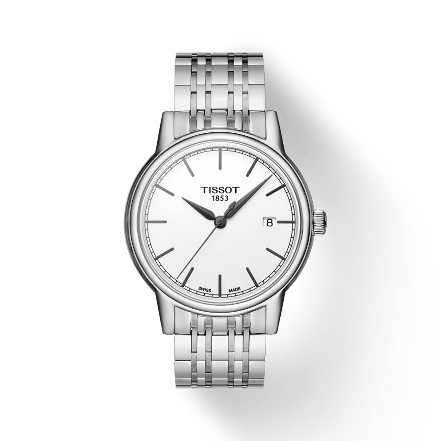 Tissot Carson Steel White Dial Silver Steel Strap Watch For Men - T085.410.11.011.00