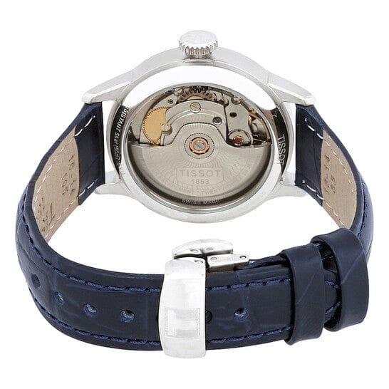 Tissot Chemin Des Tourelles Powermatic 80 Lady Blue Dial Blue Leather Strap Watch For Women - T099.207.16.047.00