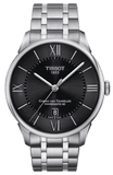 Tissot Chemin Des Tourelles Powermatic 80 Black Dial Silver Steel Strap Watch For Men - T099.407.11.058.00