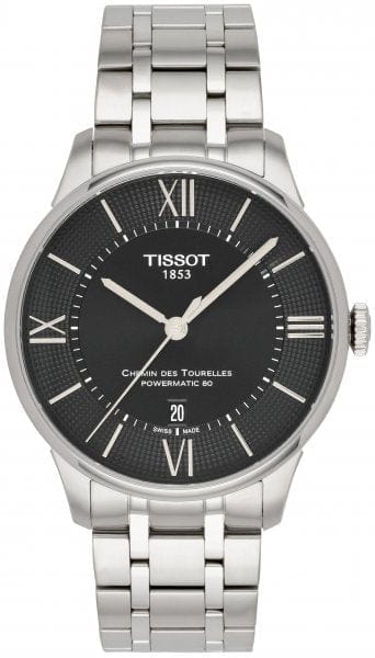 Tissot Chemin Des Tourelles Powermatic 80 Blue Dial Silver Steel Strap Watch for Men - T099.407.11.048.00