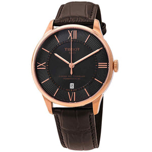 Tissot Chemin des Tourelles Powermatic 80 Brown Dial Brown Leather Strap Watch for Men - T099.407.36.448.00