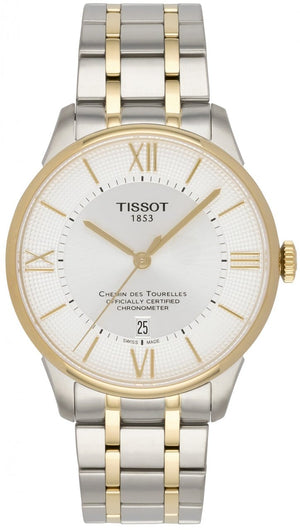 Tissot Chemin Des Tourelles Powermatic 80 Cosc Silver Dial Two Tone Steel Strap Watch For Men - T099.408.22.038.00