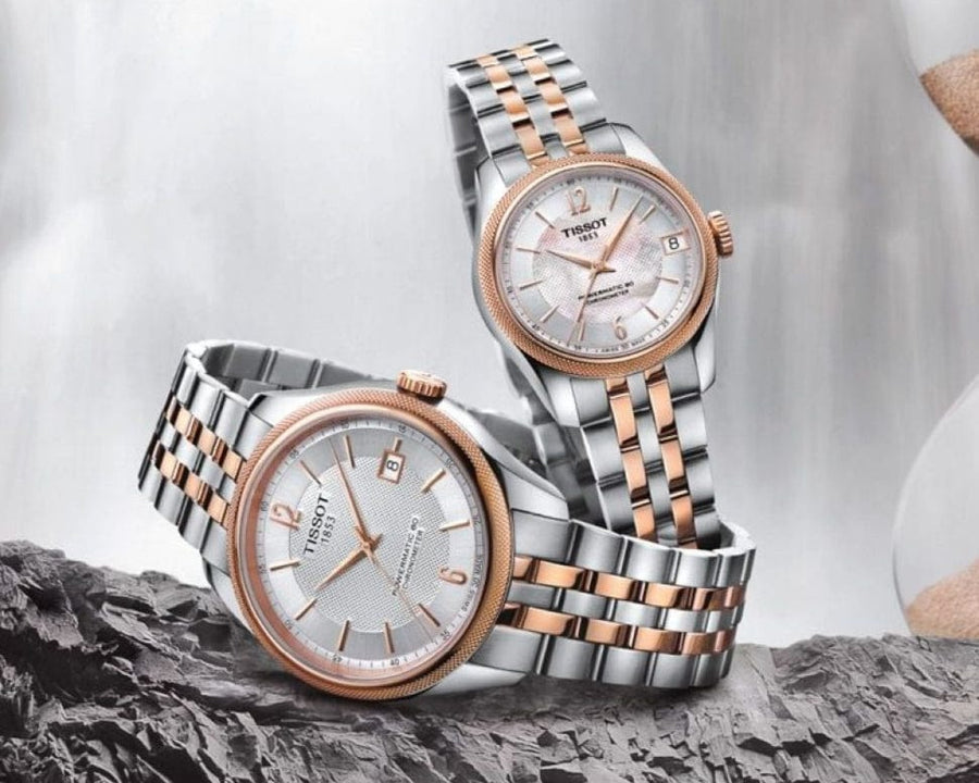 Tissot Chemin Des Tourelles Powermatic 80 Helvetic Price Lady Silver Dial Two Tone Steel Strap Watch For Women - T099.207.22.118.01