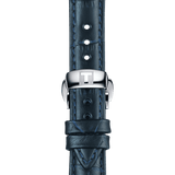 Tissot Chemin Des Tourelles Powermatic 80 Lady Blue Dial Blue Leather Strap Watch For Women - T099.207.16.047.00