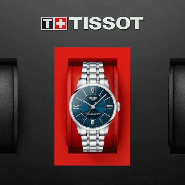 Tissot Chemin Des Tourelles Powermatic 80 Lady Blue Dial Silver Steel Strap Watch For Women - T099.207.11.048.00