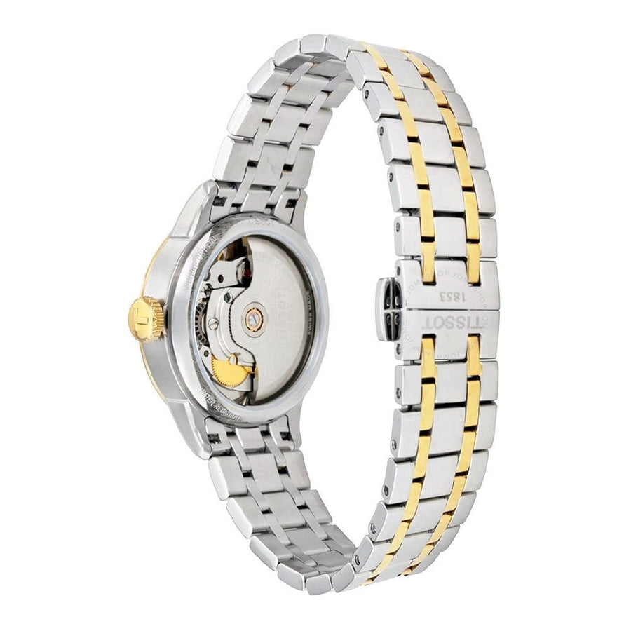 Tissot Chemin Des Tourelles Powermatic 80 Lady Mother of Pearl White Dial Two Tone Steel Strap Watch For Women - T099.207.22.118.00