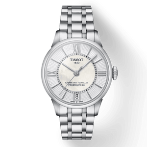 Tissot Chemin Des Tourelles Powermatic 80 Lady Silver Dial Silver Steel Strap Watch For Women - T099.207.11.118.00