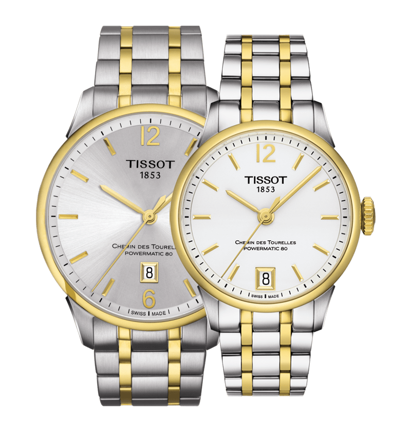 Tissot Chemin Des Tourelles Powermatic 80 Lady Silver Dial Two Tone Steel Strap Watch For Women - T099.207.22.037.00