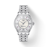 Tissot Chemin Des Tourelles Powermatic 80 Rubies Mother of Pearl Dial Silver Steel Strap Watch For Women - T099.207.11.113.00