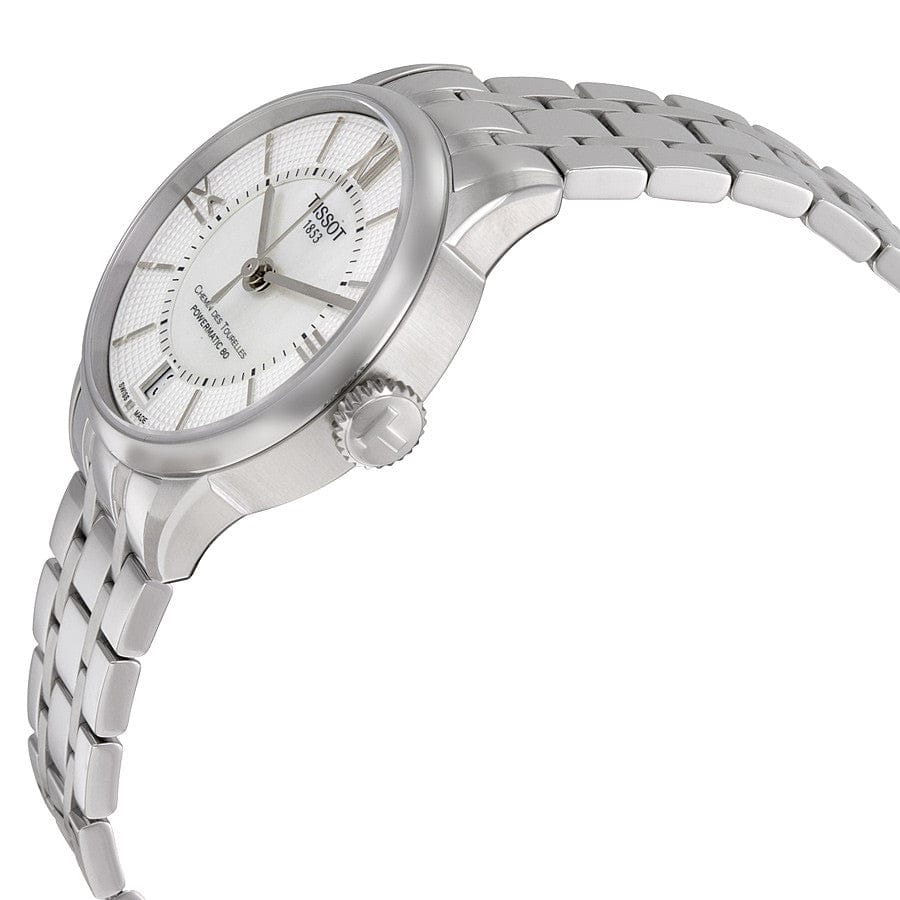 Tissot Chemin Des Tourelles Powermatic 80 Lady Silver Dial Silver Steel Strap Watch For Women - T099.207.11.118.00