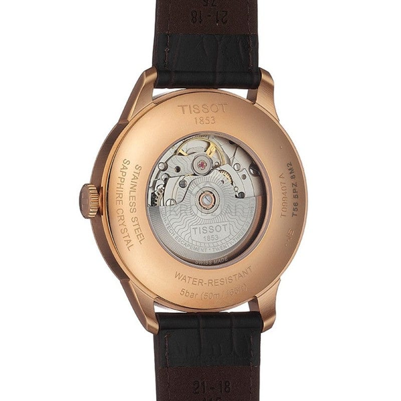Tissot Chemin Des Tourelles Powermatic 80 Silver Dial Brown Leather Strap Watch For Men - T099.407.36.037.00