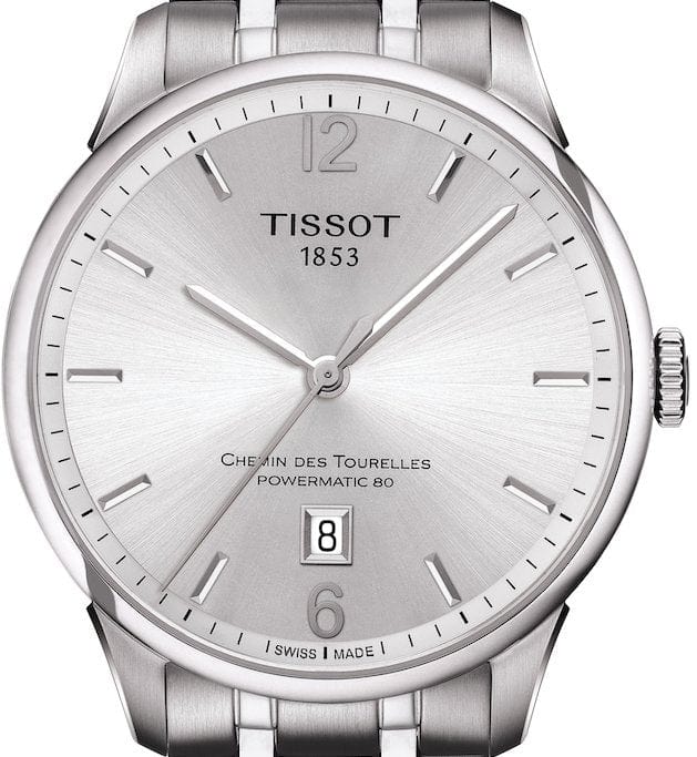 Tissot Chemin Des Tourelles Powermatic 80 Silver Dial Silver Steel Strap Watch For Men - T099.407.11.037.00