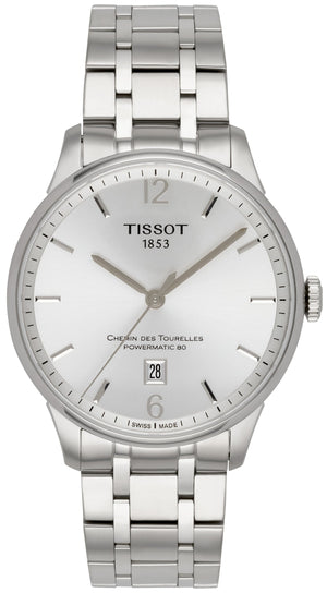 Tissot Chemin Des Tourelles Powermatic 80 Silver Dial Silver Steel Strap Watch For Men - T099.407.11.037.00