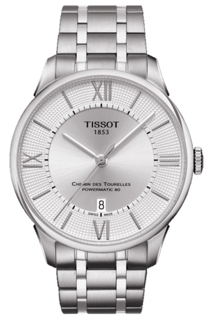 Tissot Chemin Des Tourelles Powermatic 80 Silver Dial Silver Steel Strap Watch For Men - T099.407.11.038.00
