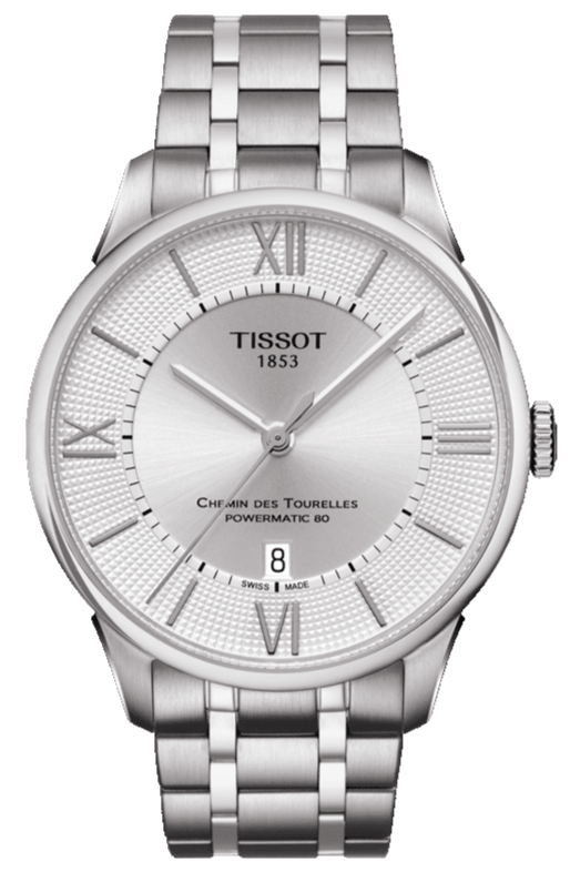 Tissot Chemin Des Tourelles Powermatic 80 Silver Dial Silver Steel Strap Watch For Men - T099.407.11.038.00