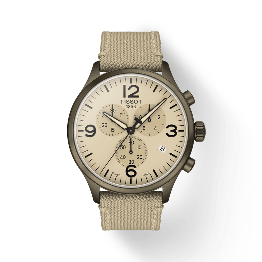 Tissot Chrono XL Beige Diag Beige NATO Strap Watch For Men - T116.617.37.267.01