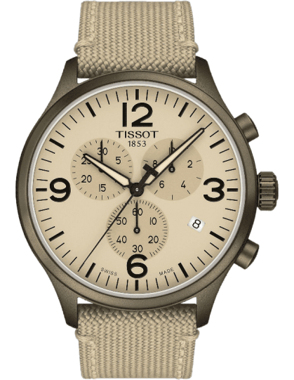 Tissot Chrono XL Beige Diag Beige NATO Strap Watch For Men - T116.617.37.267.01