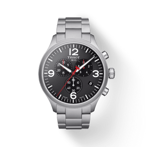 Tissot Chrono XL Black Dial Silver Steel Strap Watch For Men - T116.617.11.057.00
