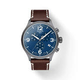 Tissot Chrono XL Blue Dial Brown Leather Strap Watch For Men - T116.617.36.047.00