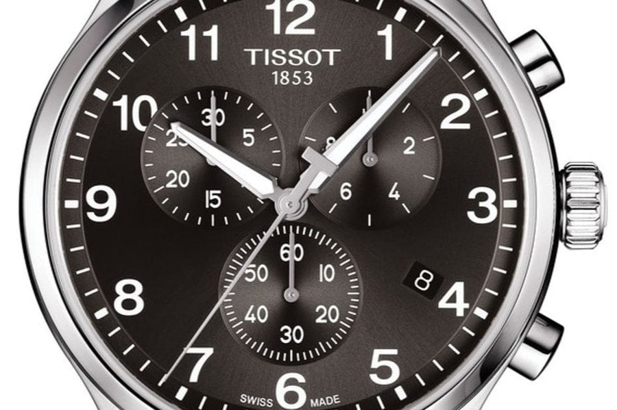 Tissot Chrono XL Classic Black Dial Black Leather Strap Watch For Men - T116.617.16.057.00