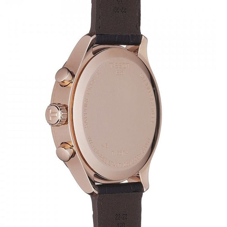 Tissot Chrono XL Classic Silver Dial Brown Leather Strap Watch For Men - T116.617.36.037.00