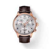 Tissot Chrono XL Classic Silver Dial Brown Leather Strap Watch For Men - T116.617.36.037.00