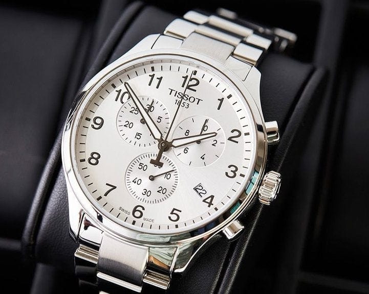 Tissot Chrono XL Classic Silver Dial Silver Steel Strap Watch For Men - T116.617.11.037.00