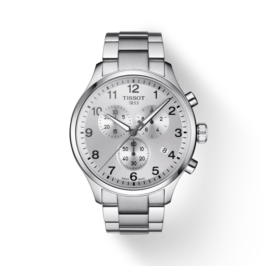 Tissot Chrono XL Classic Silver Dial Silver Steel Strap Watch For Men - T116.617.11.037.00