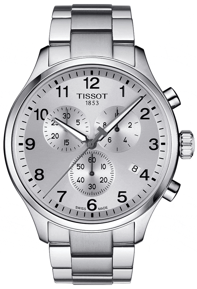Tissot Chrono XL Classic Silver Dial Silver Steel Strap Watch For Men - T116.617.11.037.00