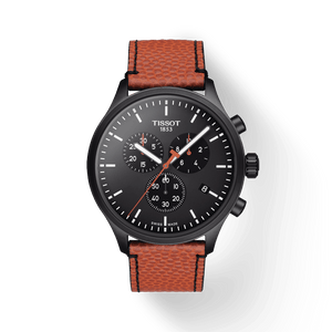 Tissot Chrono XL NBA Special Edition Black Dial Brown Leather Strap Watch for Men - T116.617.36.051.12