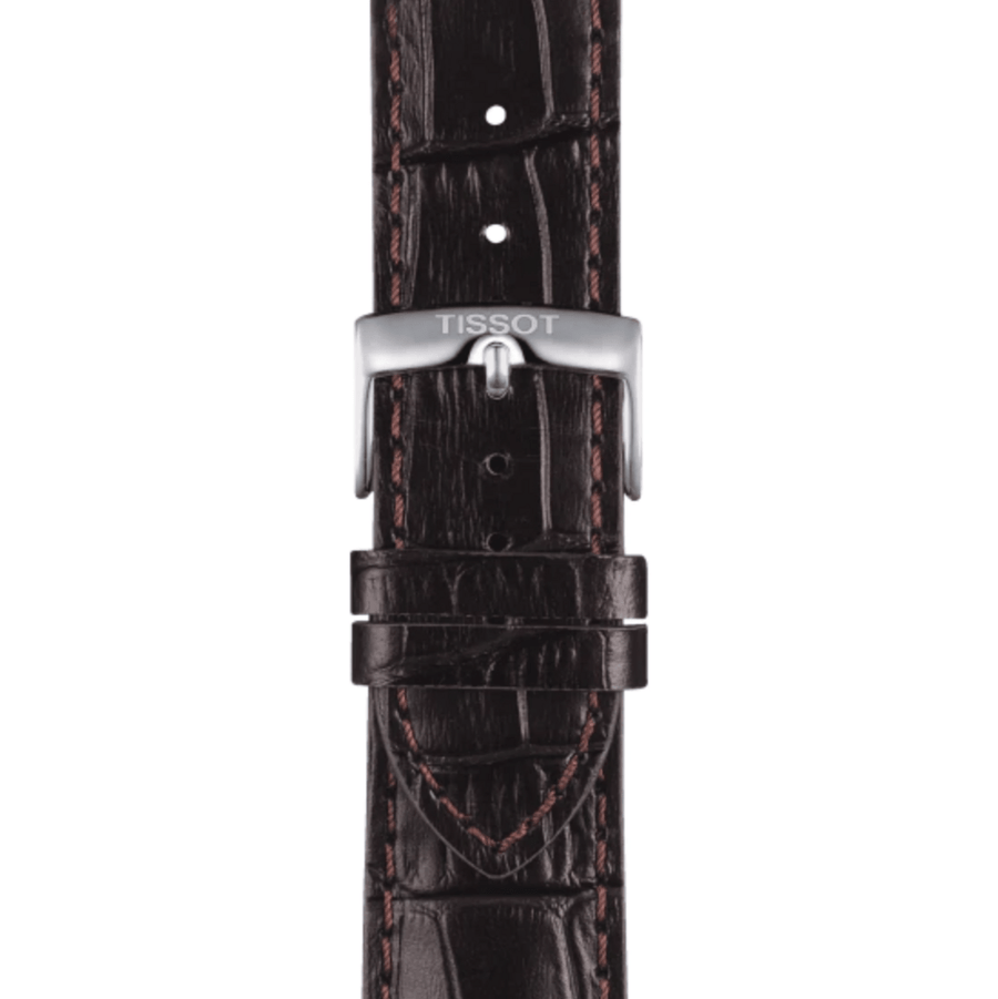 Tissot Chrono XL Silver Dial Brown Leather Strap Watch For Men - T116.617.16.037.00