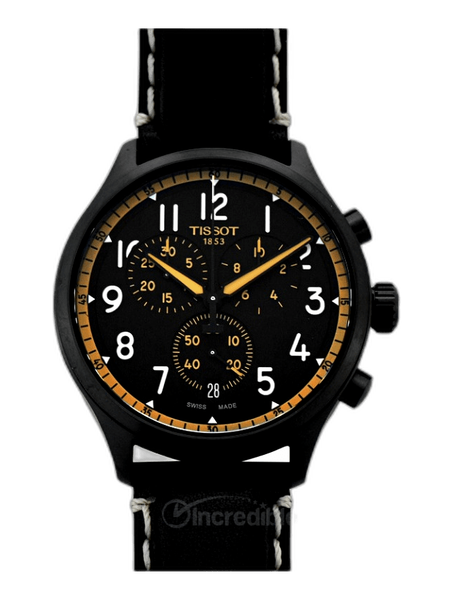 Tissot Chrono XL Vintage Chronograph Black Dial Black Leather Strap Watch For Men - T116.617.36.052.02