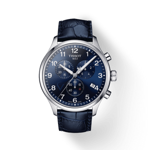 Tissot Chrono XL Viral Kohli Special Edition Blue Dial Blue Leather Strap Watch For Men - T116.617.16.047.01