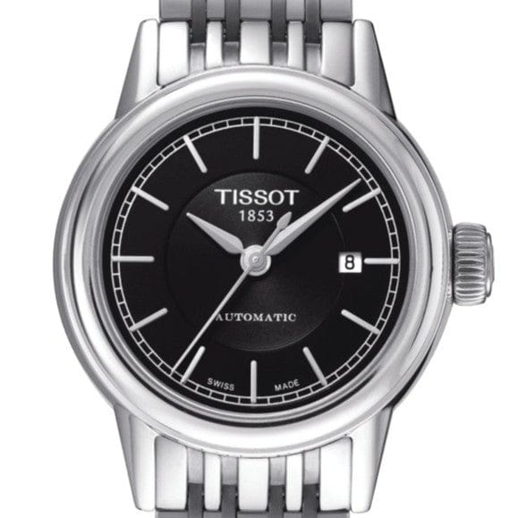 Tissot Classic Carson Powermatic 80 Black Dial Silver Steel Strap Watch For Men - T085.407.11.051.00