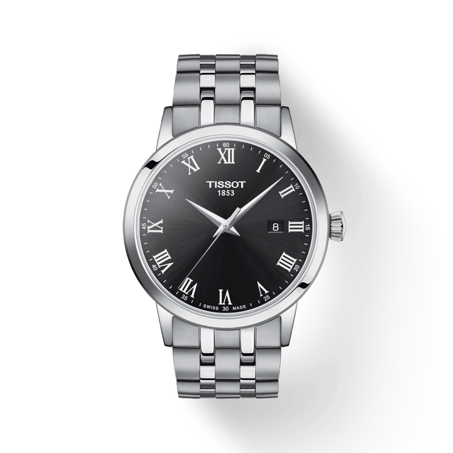 Tissot Classic Dream Black Dial Silver Steel Strap Watch For Men - T129.410.11.053.00
