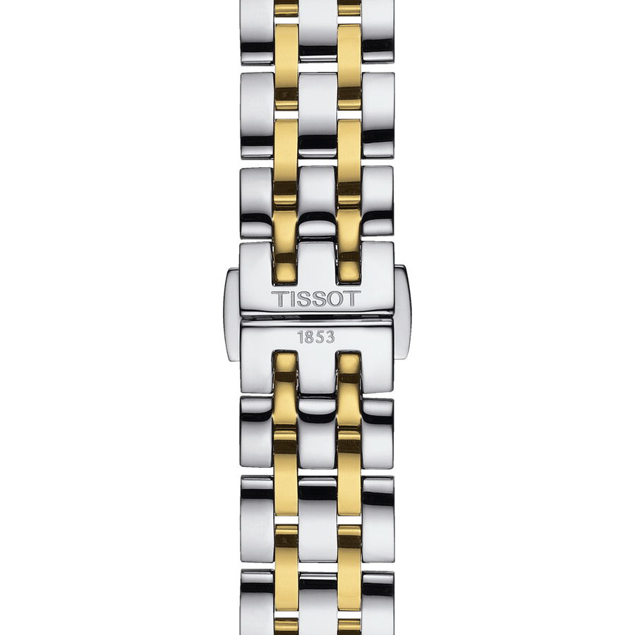 Tissot Classic Dream Lady Gold Dial Two Tone Steel Strap Watch For Women - T129.210.22.263.00
