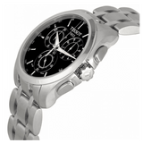 Tissot Couturier Chronograph Black Dial Silver Steel Strap Watch For Men - T035.617.11.051.00