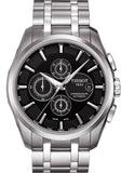 Tissot Couturier Chronograph Black Dial Silver Steel Strap Watch For Men - T035.617.11.051.00
