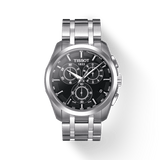 Tissot Couturier Chronograph Black Dial Silver Steel Strap Watch For Men - T035.617.11.051.00