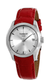 Tissot Couturier Lady Silver Dial Red Leather Strap Watch for Women - T035.210.16.031.01