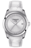 Tissot Couturier Lady Silver Dial White Leather Strap Watch For Women - T035.210.16.011.00