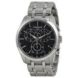 Tissot Couturier Chronograph Black Dial Silver Steel Strap Watch For Men - T035.617.11.051.00