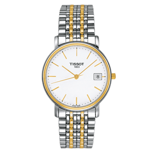 Tissot Desire White Dial Two Tone Mesh Bracelet Two Tone Steel Watch For Men - T52.2.481.31
