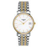 Tissot Desire White Dial Two Tone Mesh Bracelet Two Tone Steel Watch For Men - T52.2.481.31