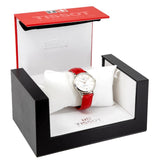 Tissot Chemin Des Tourelles Powermatic 80 Mother of Pearl Dial Red Leather Strap Watch For Women - T099.207.16.118.00